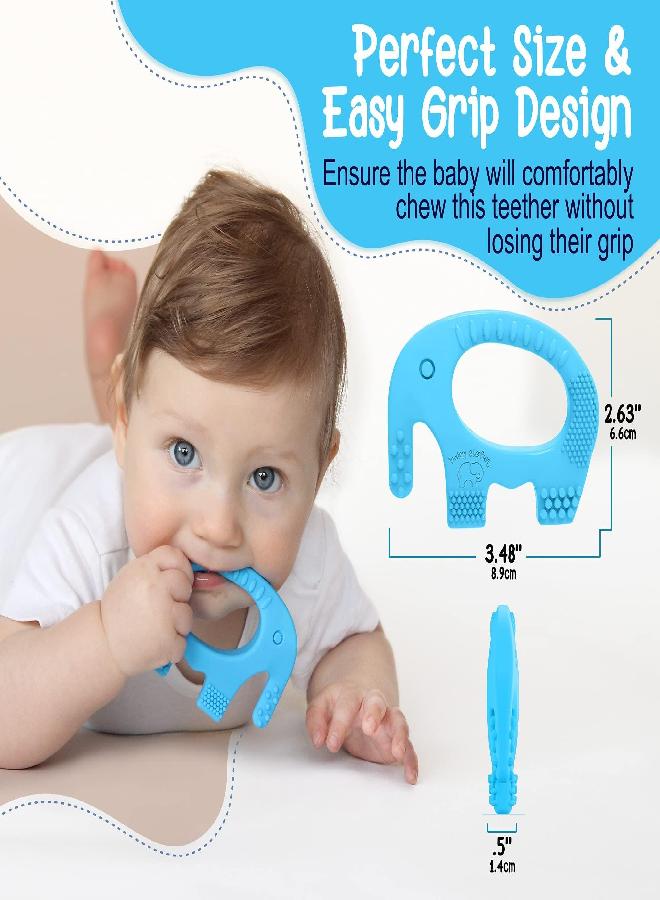 baby elefun Teething Toys for Babies Age 0 to 6 Months - Baby Elefun 5X Pain Relief Smart Teether - Zero Developmental Delay Silicone Baby Teething Toy Ring - Cute Infant Shower Gift Chew Toys for Babies - Image 2